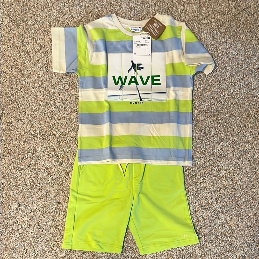 Mayoral Blue and Green Pajama Set Vibrant Comfort